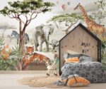 Safari Animals  Wallpaper Jungle Nursery Mural - Image 4