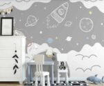 Space Nursery  Wallpaper Galaxy Planets Mural