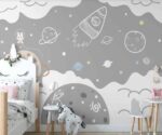Space Nursery  Wallpaper Galaxy Planets Mural - Image 3
