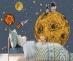 Space Nursery Wallpaper Mural Astronaut Planets - Image 4