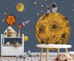 Space Nursery Wallpaper Mural Astronaut Planets