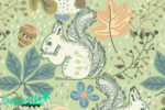 Squirrel & Forest Plants Removable Wallpaper - Exotic Wall Decor - Image 3