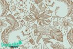 Squirrel & Forest Plants Removable Wallpaper - Exotic Wall Sticker - Image 3