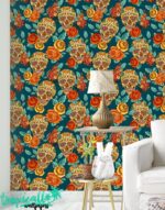 Sugarskull Floral Wallpaper: Boho  Wall Art - Image 2