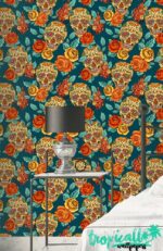Sugarskull Floral Wallpaper: Boho  Wall Art