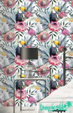 Toucan Floral Print Wallpaper -  Wall Decal - Image 2