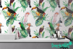Toucan Floral Wallpaper:  Wall Decal