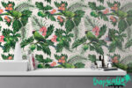 Tropical Bird Wallpaper: Citrus Leaf Removable Wall Sticker