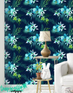 Tropical Floral Palm Leaf Wallpaper - - Image 2