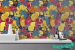 Tropical Fruit Wallpaper:  Floral Bird Wall Decal