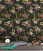Tropical Leaves  Wallpaper: Exotic Floral Wall Decor