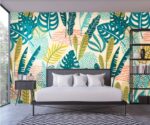 Tropical Leaves  Wallpaper Watercolor Floral Wall Mural - Image 3
