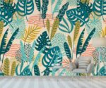 Tropical Leaves  Wallpaper Watercolor Floral Wall Mural - Image 4