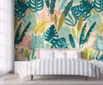 Tropical Leaves  Wallpaper Watercolor Floral Wall Mural - Image 2