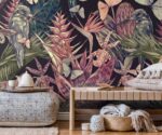 Tropical Palm Leaf Wallpaper Bird & Floral Wall Mural - Image 3
