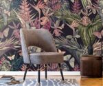 Tropical Palm Leaf Wallpaper Bird & Floral Wall Mural