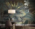 Tropical Palm Leaf Wallpaper Mural Vintage  Wall Art