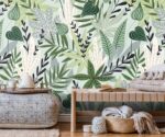 Tropical Palm Leaf Wallpaper Green Botanical Wall Mural - Image 4
