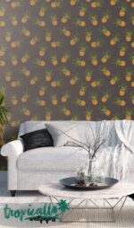 Tropical Pineapple Removable Wallpaper: Exotic  Wall Decor - Image 2