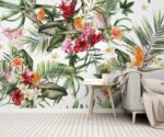 Tropical Plant Wallpaper Banana & Palm Leaf Wall Mural - Image 4