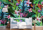 Tropical Plant Wallpaper: Exotic Floral  Mural