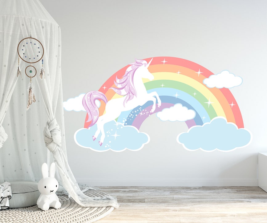Unicorn Wall Baby Girl Bedroom Unicorn Wall Baby Girl Bedroom - Image 1