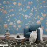 Vintage Chinoiserie Wallpaper: Oriental Floral Peel & Stick Wall Mural