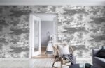 Vintage Clouds Wallpaper Mural: Dark Grisaille Wall Decor () - Image 2