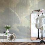 Vintage Cloud Painting Wallpaper: Removable Sky Wall Mural - Image 2