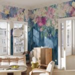 Dark Blue Floral Wallpaper Mural Dreamy Peony Design  Removable Wall Decor - Image 3
