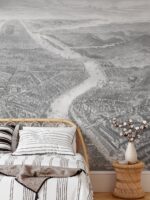 Vintage New York City Mural Wallpaper:  Cityscape Decor - Image 2
