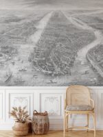 Vintage New York City Mural Wallpaper:  Cityscape Decor - Image 3