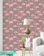 Flamingo Print Wallpaper: Pink Removable Wall Decal - Image 2