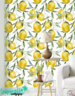 Lemon Print Wallpaper: Watercolor Floral, - Image 2