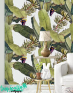 Banana Leaf Wallpaper: Tropical Floral Print, - Image 3