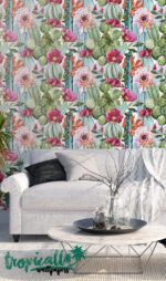 Watercolor Cactus Wallpaper: Floral  Wall Decal - Image 2