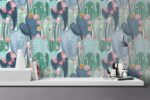 Watercolor Cactus Floral Wallpaper -  Wall Decal - Image 2
