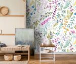 Watercolor Floral Wallpaper   Mural - Image 3