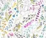 Watercolor Floral Wallpaper   Mural - Image 2