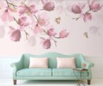 Watercolor Floral Wallpaper Pink Flowers