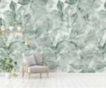 Watercolor Palm Leaves Wallpaper Mural Tropical  Wall Art