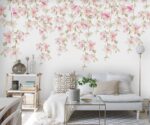 Watercolor Pink Flowers Wallpaper  Floral Wall Mural - Image 3