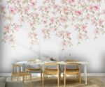 Watercolor Pink Flowers Wallpaper  Floral Wall Mural - Image 4