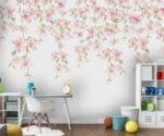 Watercolor Pink Flowers Wallpaper  Floral Wall Mural