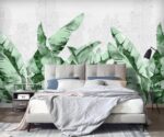 Watercolor Tropical Leaves Wallpaper Green Palm Leaf Wall Mural