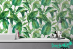 Watercolor Tropical Leaves Wallpaper -  Wall Decal - Image 2
