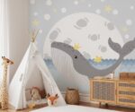Whale and Star Kids Wallpaper Mural - Image 2