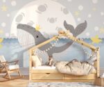 Whale and Star Kids Wallpaper Mural