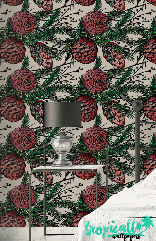 Winter Pines Removable Wallpaper Winter Pines Removable Wallpaper: - Image 1