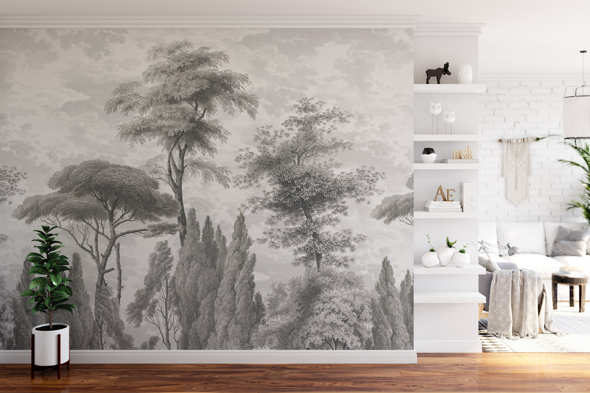 Woodland Forest Tree Wallpaper Mural: Wall Decal for Nature-Inspired Home Decor Woodland Forest Tree Wallpaper Mural: Wall Decal for Nature-Inspired Home Decor - Image 1